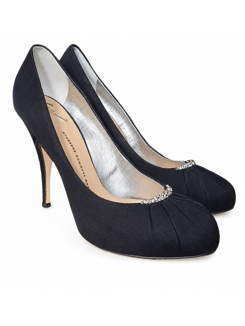 GIUSEPPE ZANOTTI | Black Suede Crystal Embellished Pumps in‎ Size US 8.5